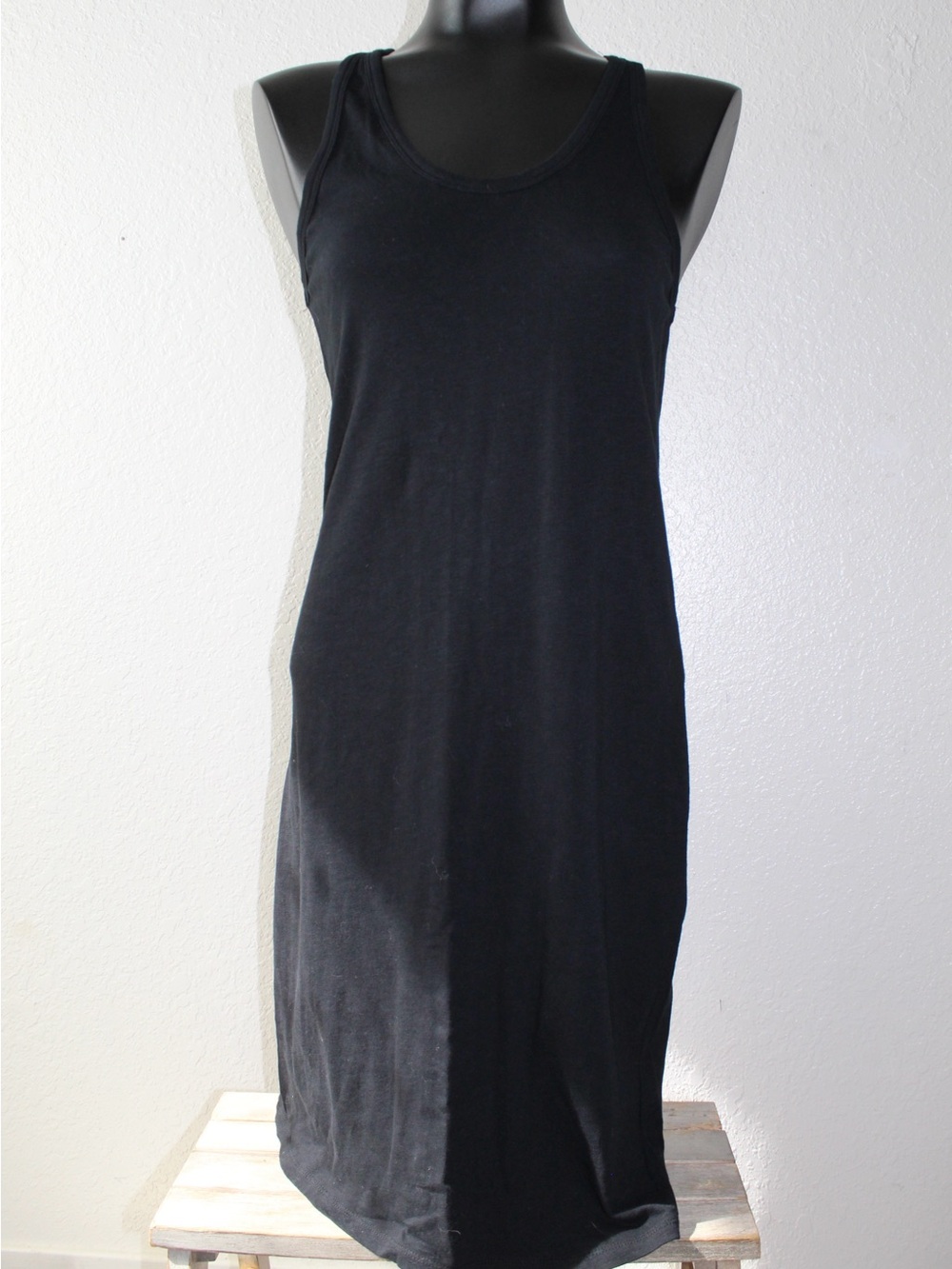J. Crew Black Size Small  thin Ribbed Tank Dress Midi Cotton